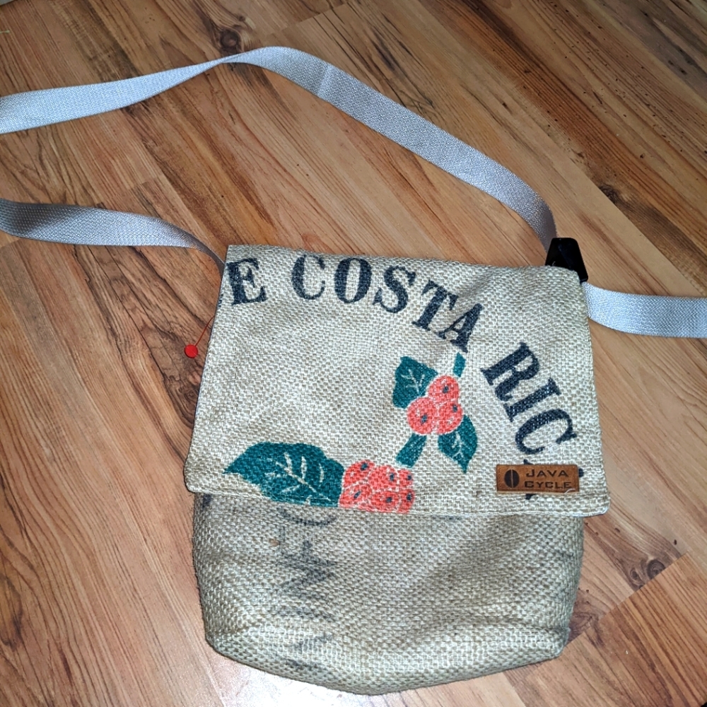 Java Cycle Satchel Recycled Coffee Bean Bag Purse… - image 1
